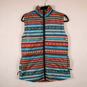 Cowgirl Legend Southwestern Print Insulated Vest Size S Turquoise Orange Western